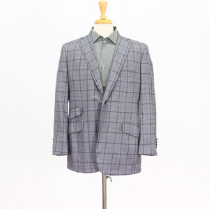 Tom James 42S Gray Sport Coat Blazer Jacket Check 2B Wool W117
